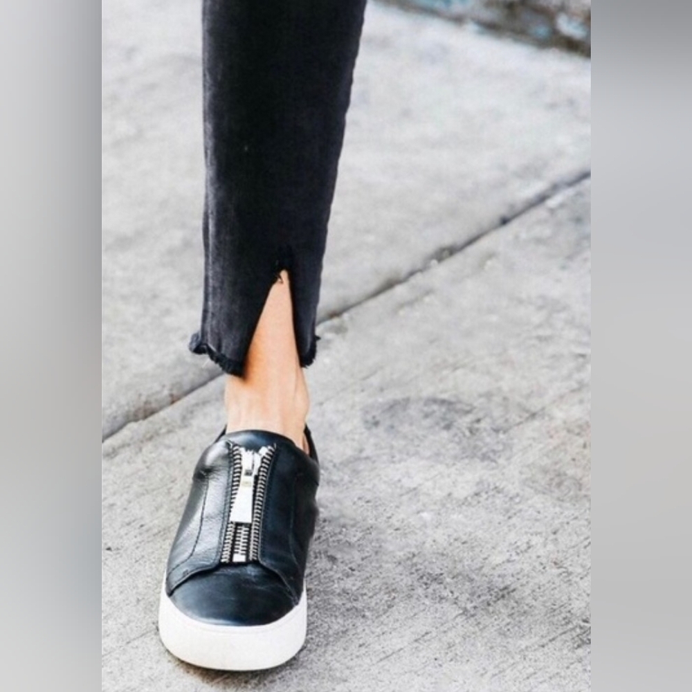 Frye Lena Zip Low Sneaker - Black - Size 6